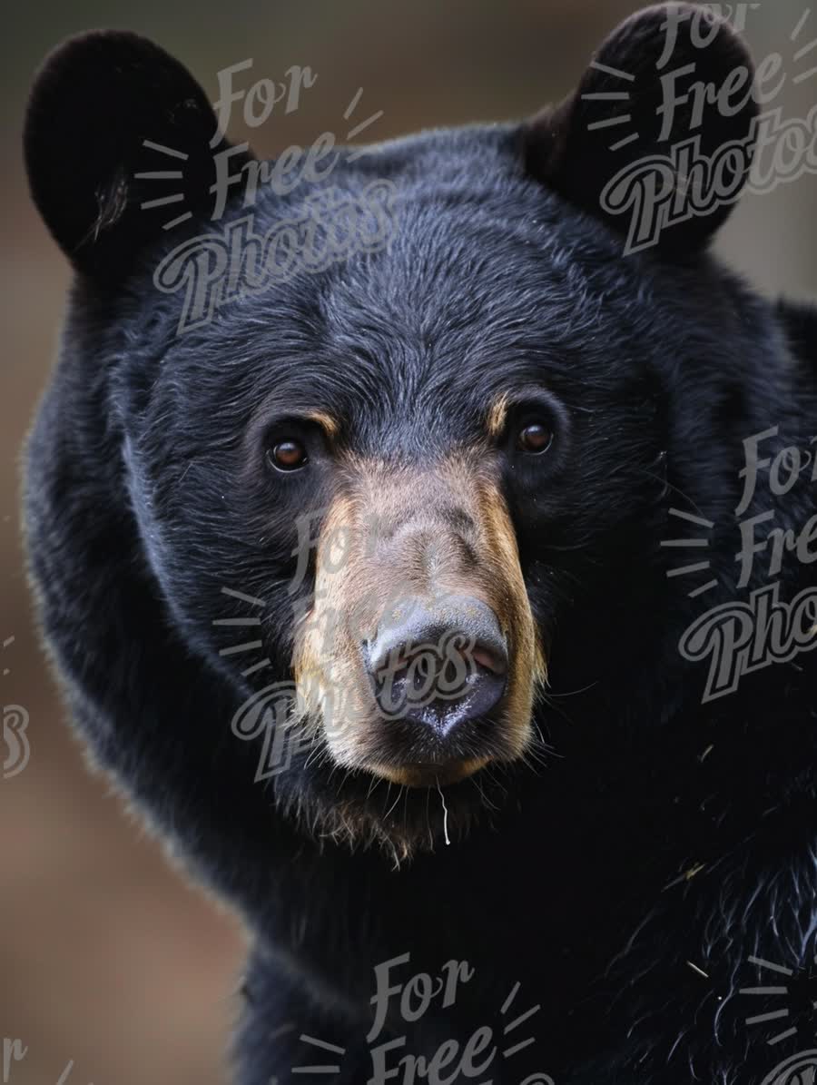 Close-Up of a Majestic Black Bear in Natural Habitat