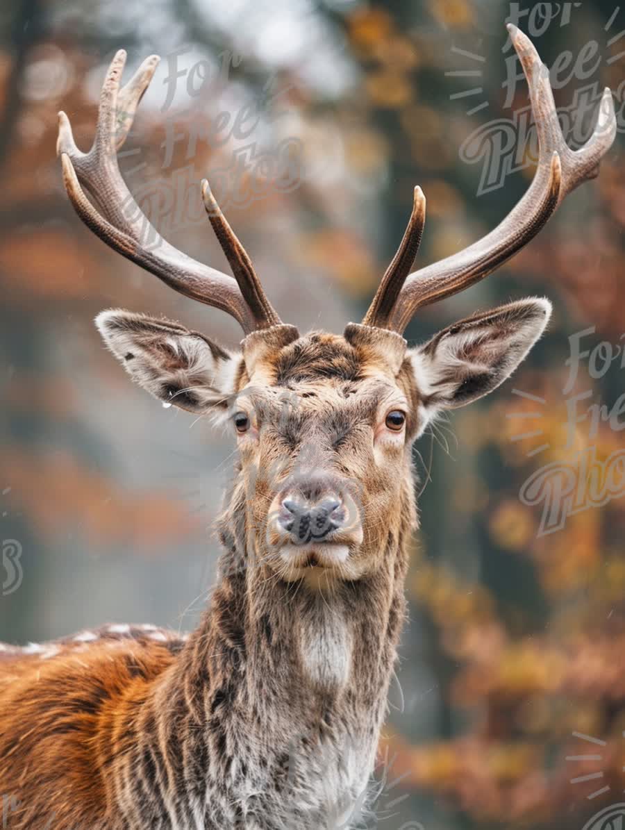 Majestic Stag in Autumn Forest - Wildlife Photography