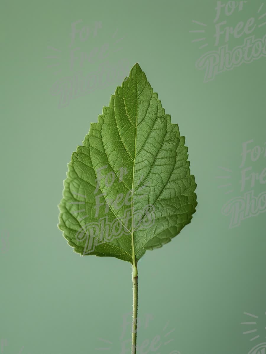 Vibrant Green Leaf on Soft Background - Nature, Freshness, and Sustainability