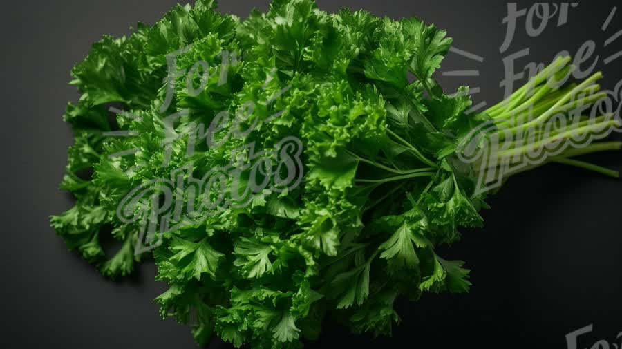 Fresh Cilantro Bunch on Dark Background - Culinary Herbs and Cooking Ingredients