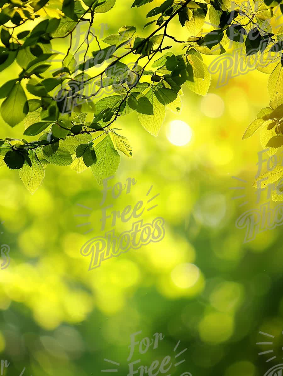 Vibrant Green Leaves with Soft Bokeh Background for Nature and Wellness Themes