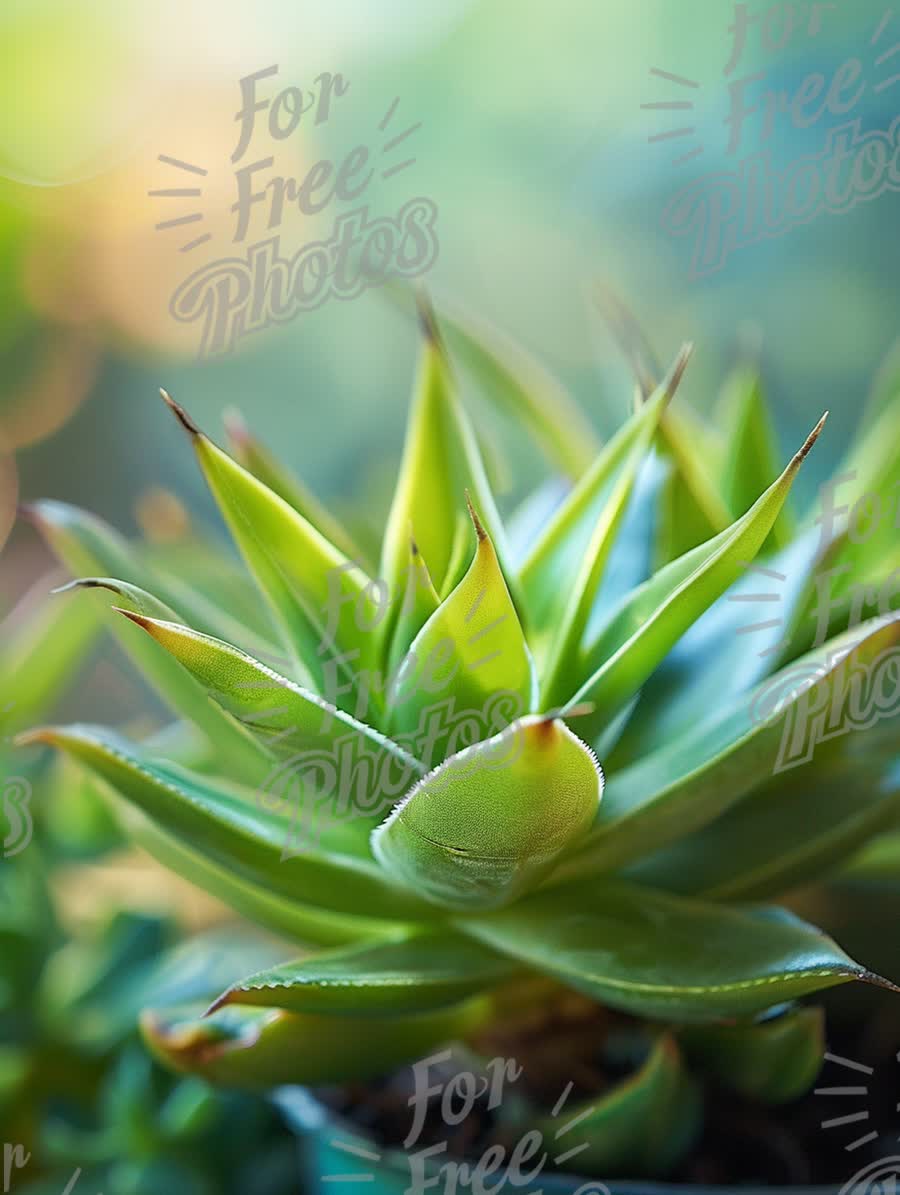 Vibrant Succulent Plant with Soft Bokeh Background for Home Decor and Wellness Themes