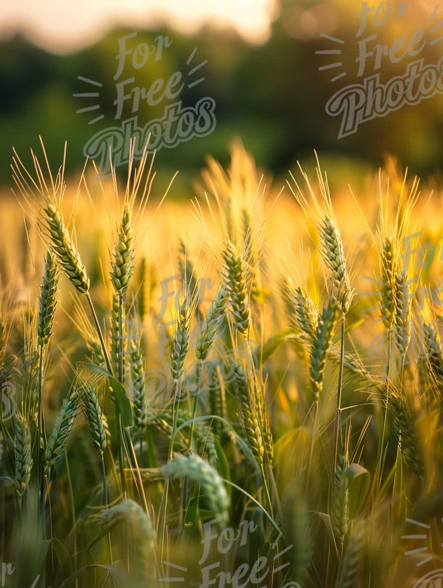 Golden Wheat Field at Sunset - Nature's Bounty and Agricultural Beauty