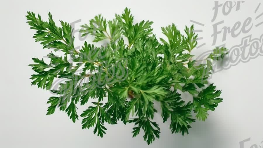 Fresh Cilantro Leaves on White Background - Culinary Herb for Cooking and Garnishing