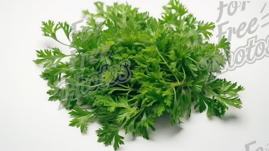 Fresh Cilantro Herb Bunch on White Background - Culinary Ingredient for Cooking and Garnishing