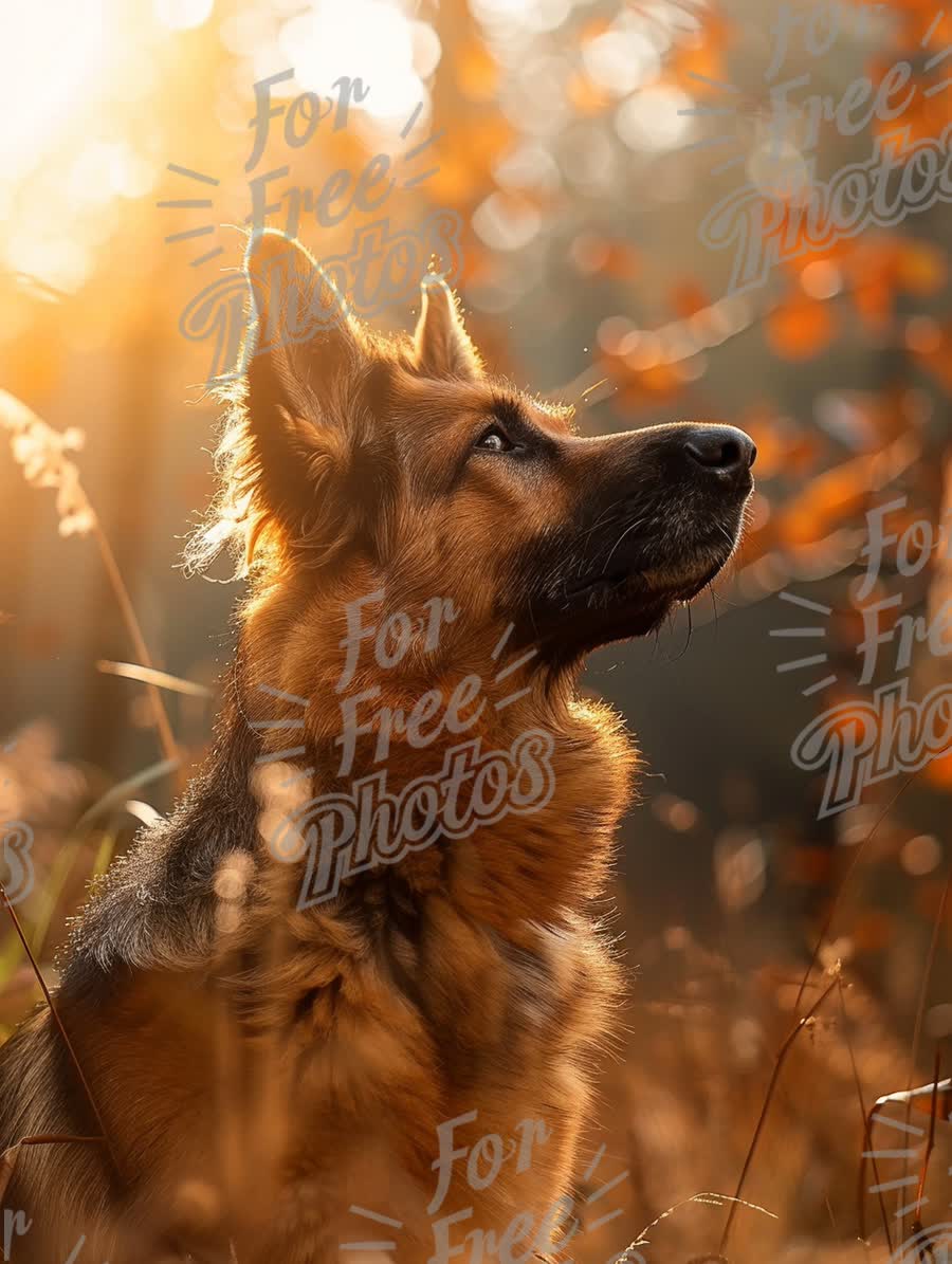 Majestic German Shepherd in Golden Autumn Light