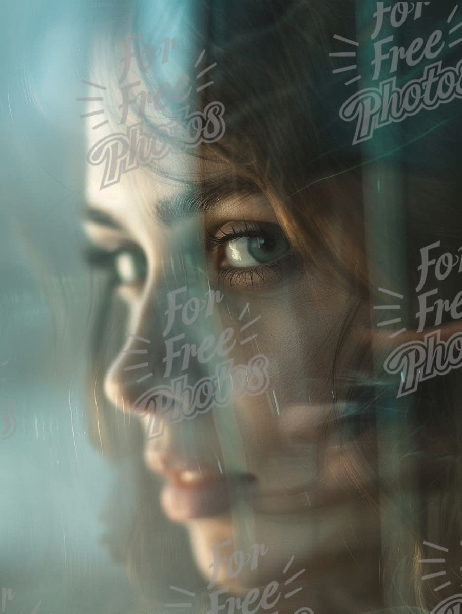 Dreamy Portrait of a Woman with Ethereal Reflections