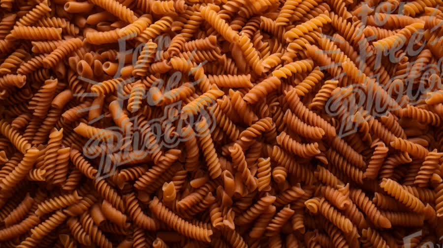 Close-Up of Raw Fusilli Pasta: Healthy Whole Grain Ingredients for Cooking and Recipes