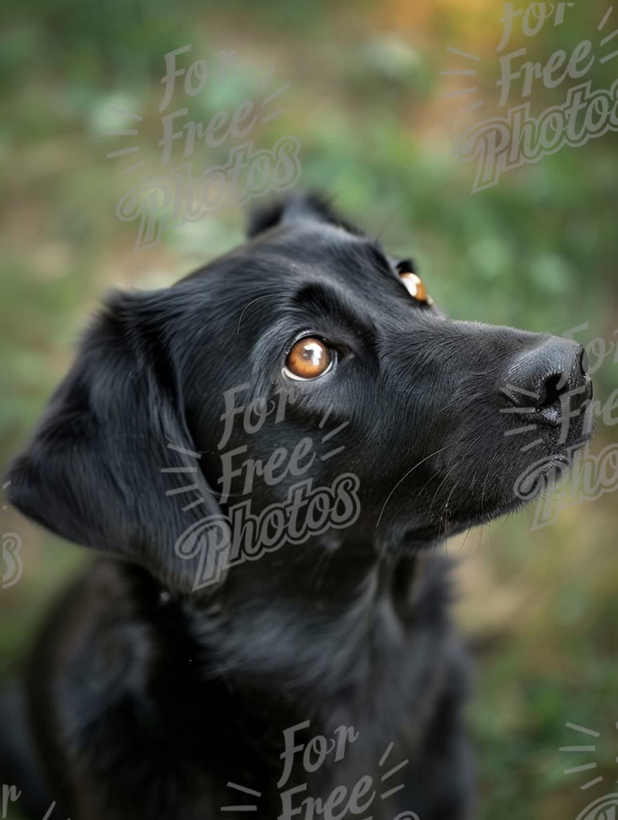 Adorable Black Dog with Expressive Eyes in Natural Outdoor Setting