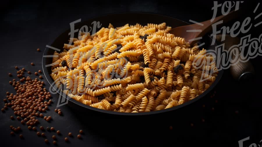 Delicious Spiral Pasta in a Rustic Bowl - Perfect for Culinary Inspiration