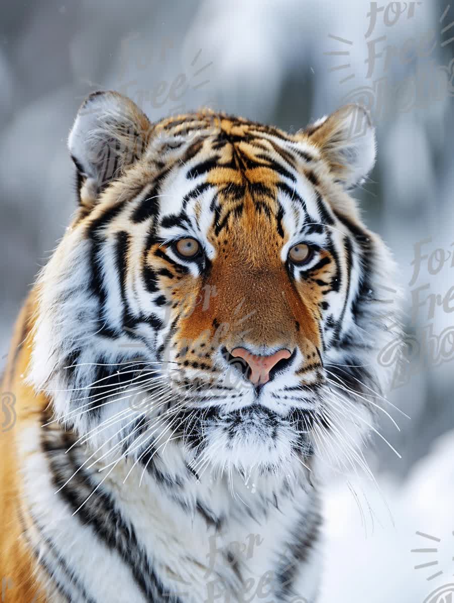 Majestic Siberian Tiger in Snowy Landscape - Wildlife Portrait