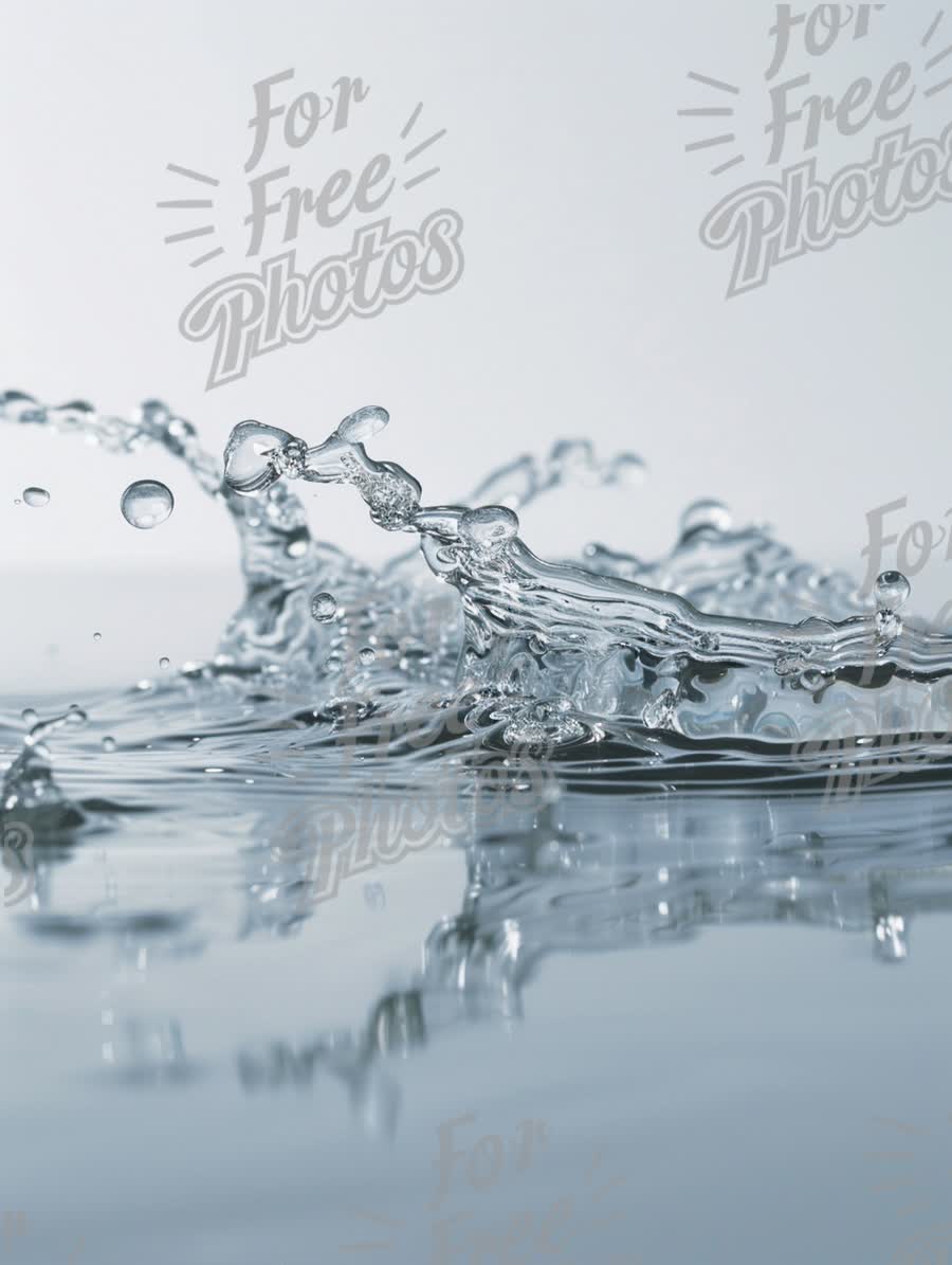 Dynamic Water Splash with Reflections - Freshness and Fluidity Concept