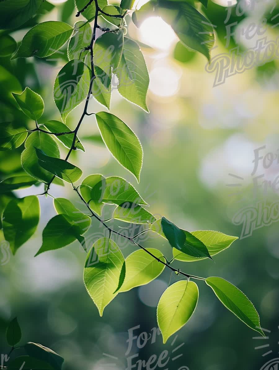 Fresh Green Leaves with Soft Bokeh Background - Nature and Serenity