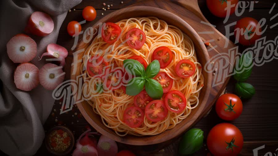 Fresh Tomato Basil Pasta: Delicious Italian Cuisine with Cherry Tomatoes and Herbs