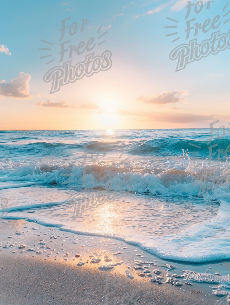 Tranquil Sunset Over Serene Ocean Waves