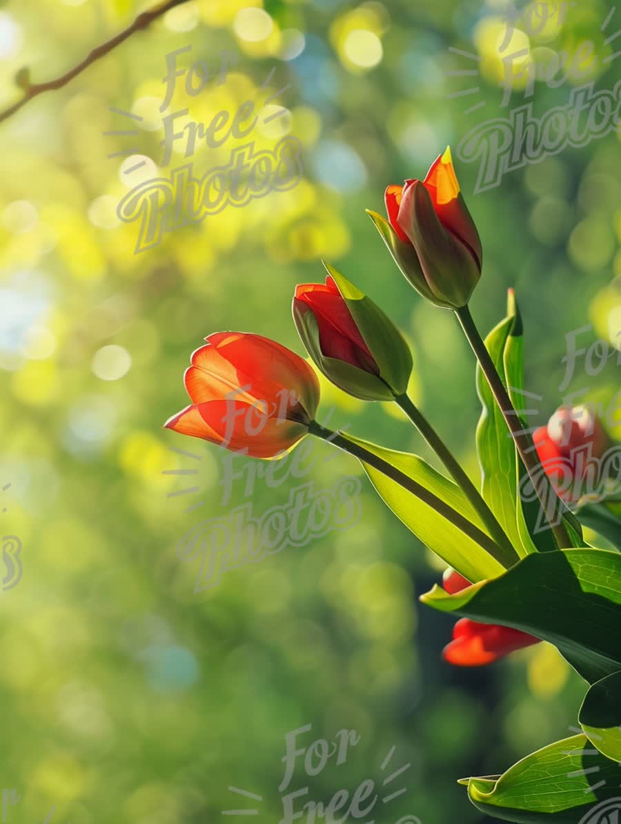 Vibrant Tulips in Springtime Bloom with Soft Bokeh Background