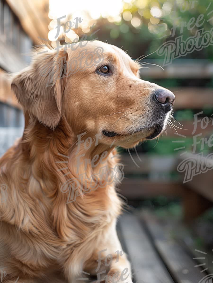 Golden Retriever Portrait in Natural Light - Loyal Companion and Pet Love