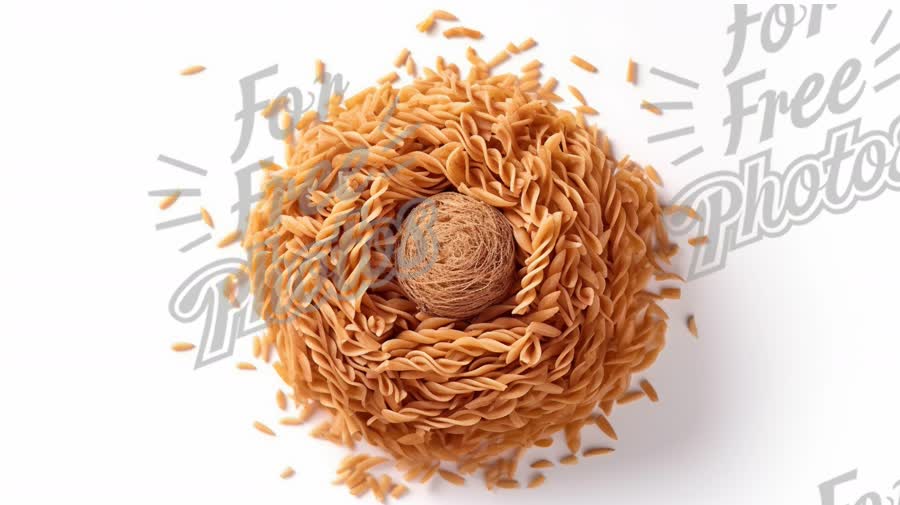 Creative Pasta Presentation: Spiral Noodles Nest with Rustic Centerpiece