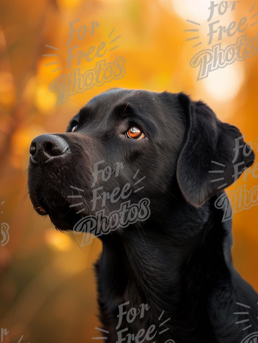 Majestic Black Labrador in Autumn Landscape