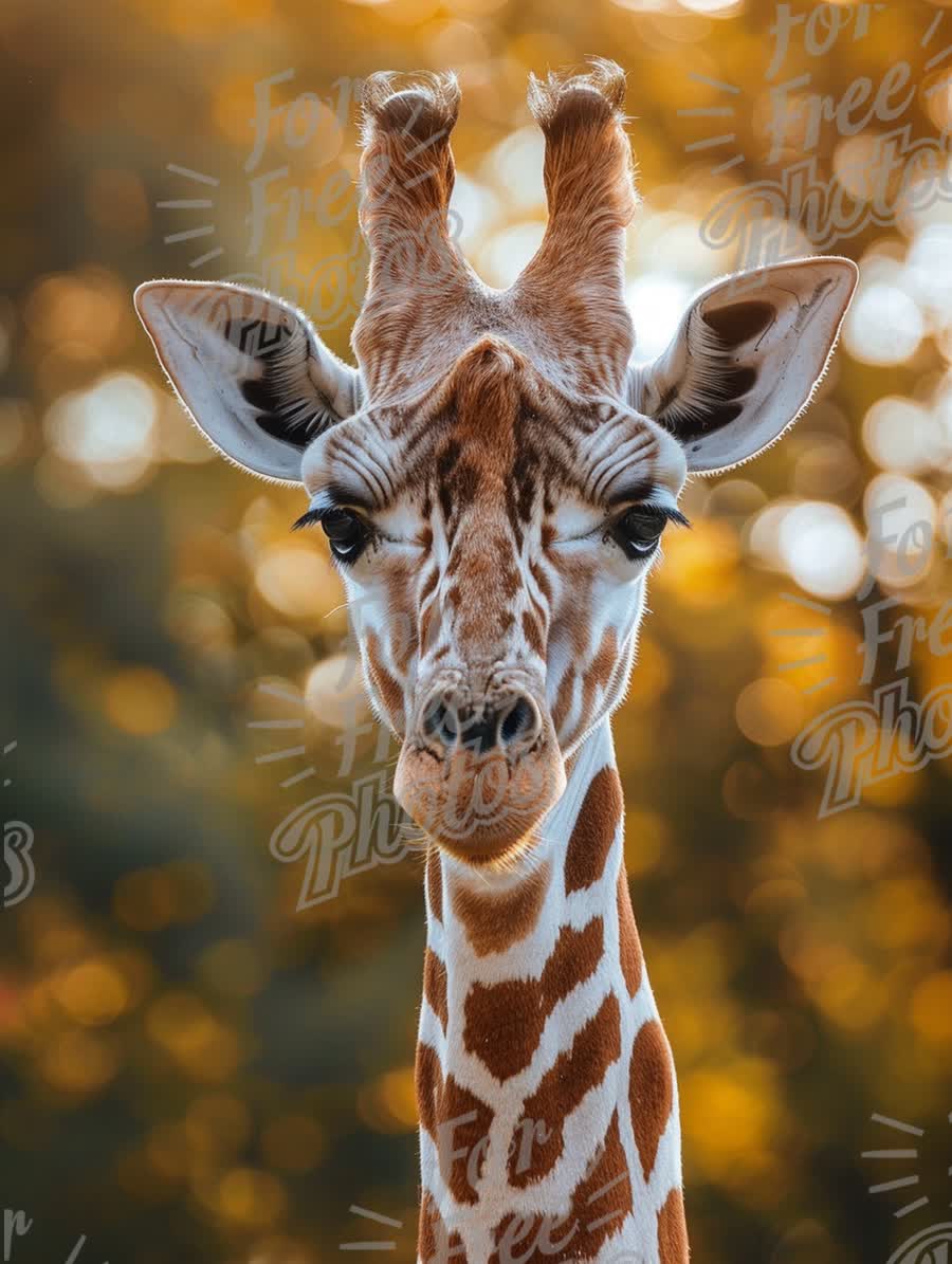 Majestic Giraffe Portrait with Bokeh Background in Golden Light