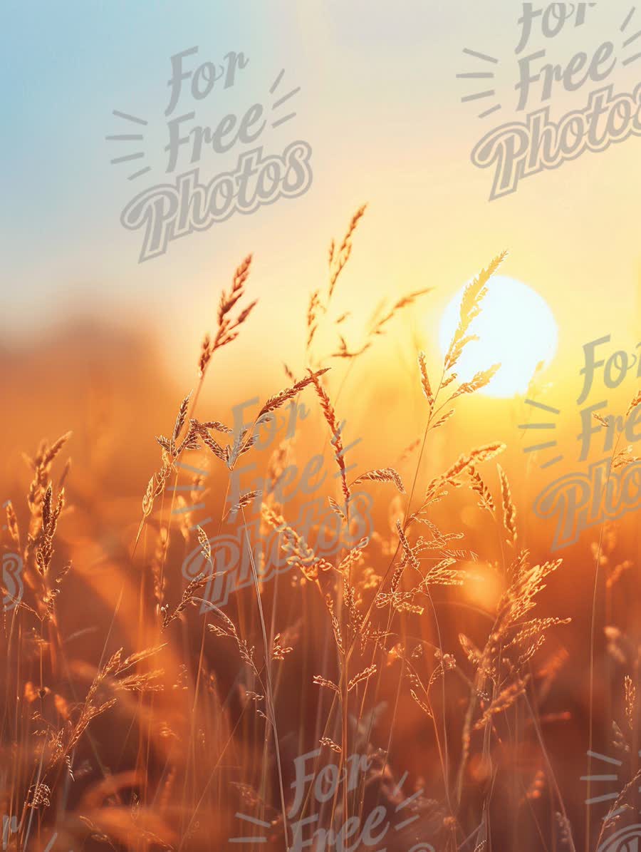 Golden Sunrise Over Serene Wheat Field