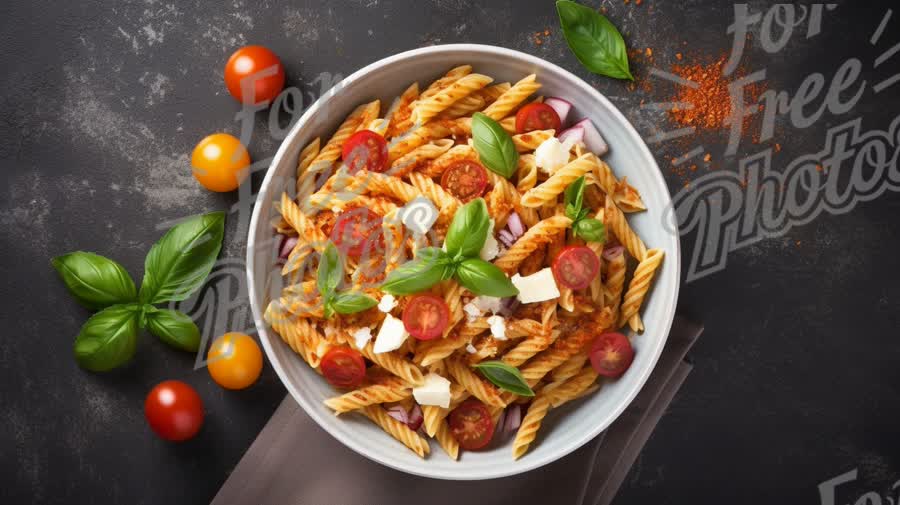 Delicious Italian Pasta Salad with Fresh Basil and Cherry Tomatoes