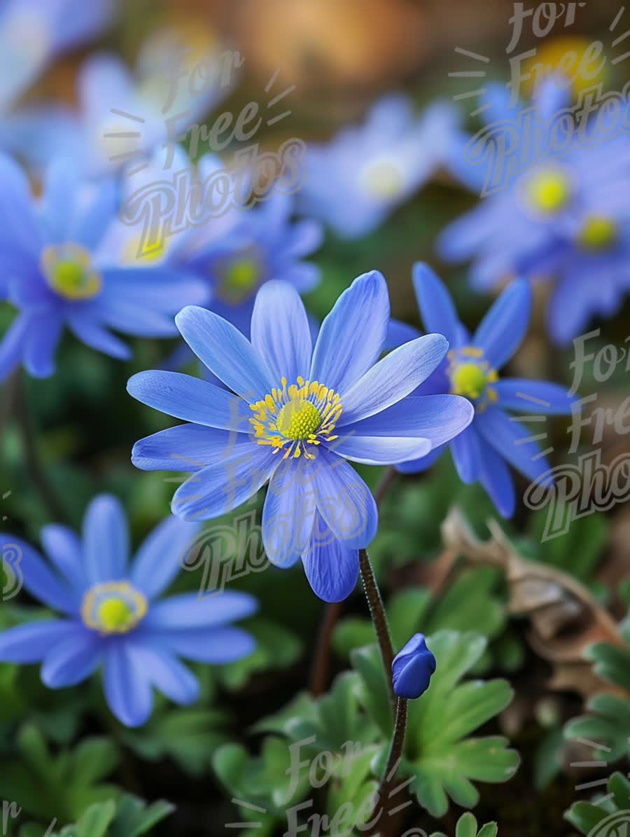 Vibrant Blue Spring Flowers in Bloom - Nature's Beauty and Freshness