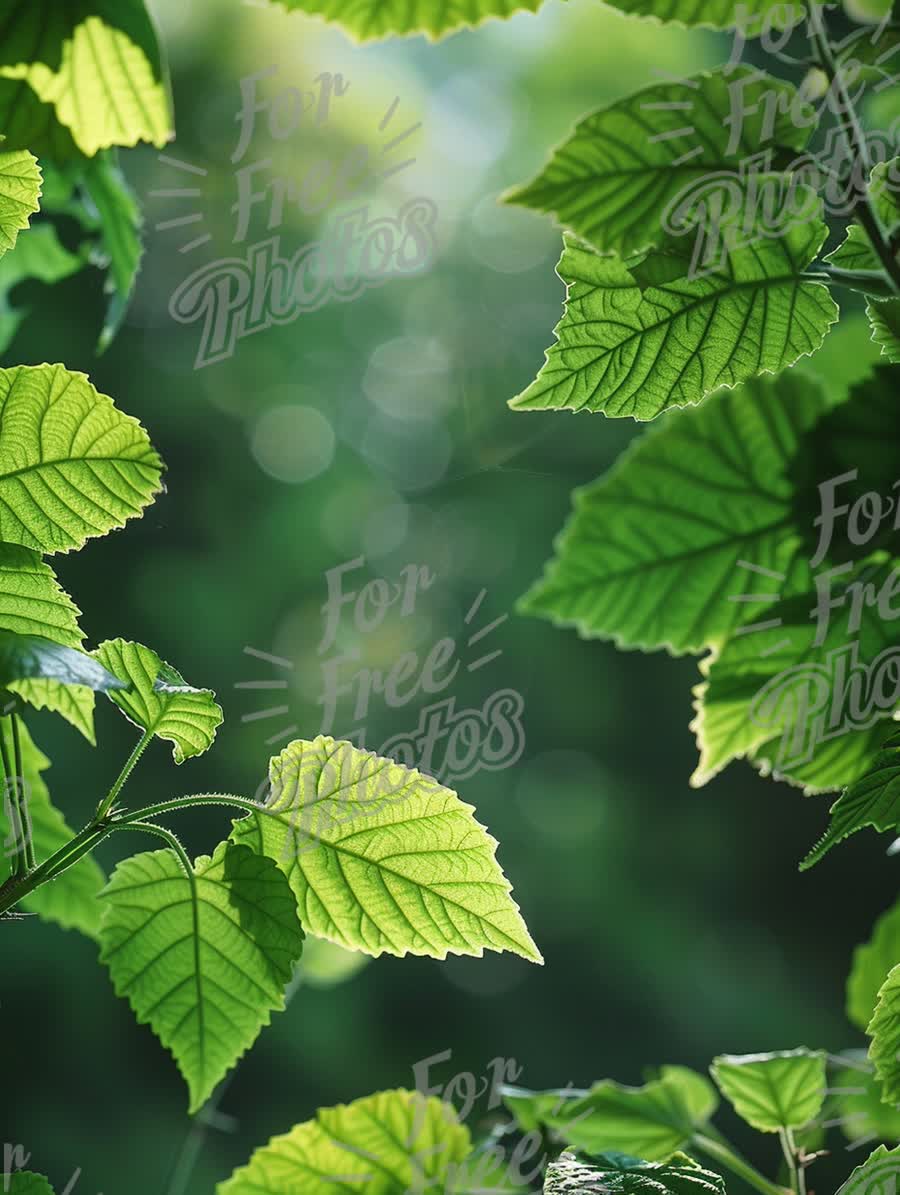 Vibrant Green Leaves with Soft Bokeh Background - Nature Close-Up