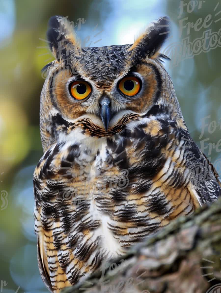 Majestic Owl Portrait with Striking Eyes in Natural Habitat