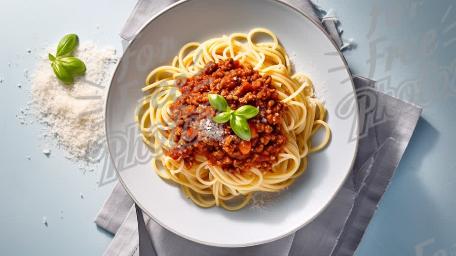 Delicious Spaghetti Bolognese with Fresh Basil and Parmesan Cheese