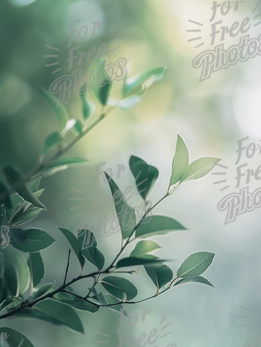 Serene Green Leaves with Soft Focus for Nature and Wellness Themes