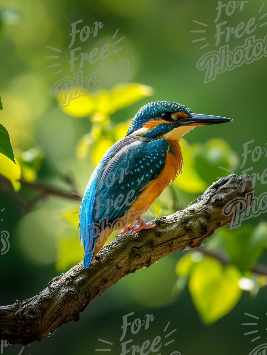 Vibrant Kingfisher Perched on a Branch in Natural Habitat