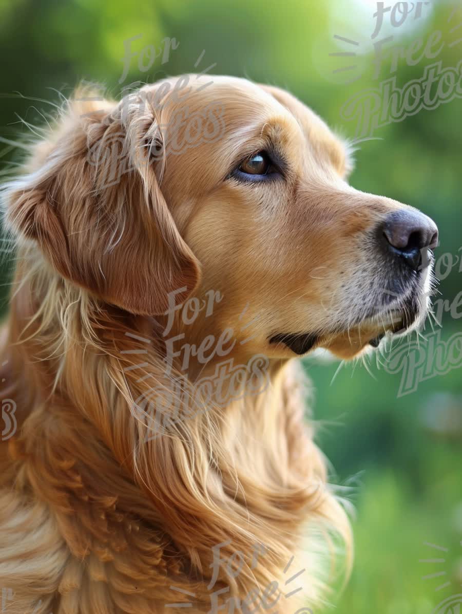 Golden Retriever Portrait: Majestic Canine Close-Up in Nature