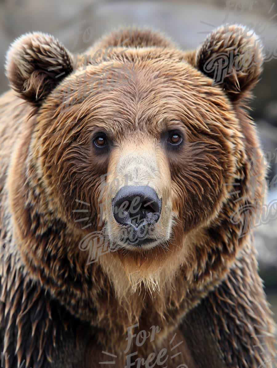 Majestic Grizzly Bear Portrait in Natural Habitat