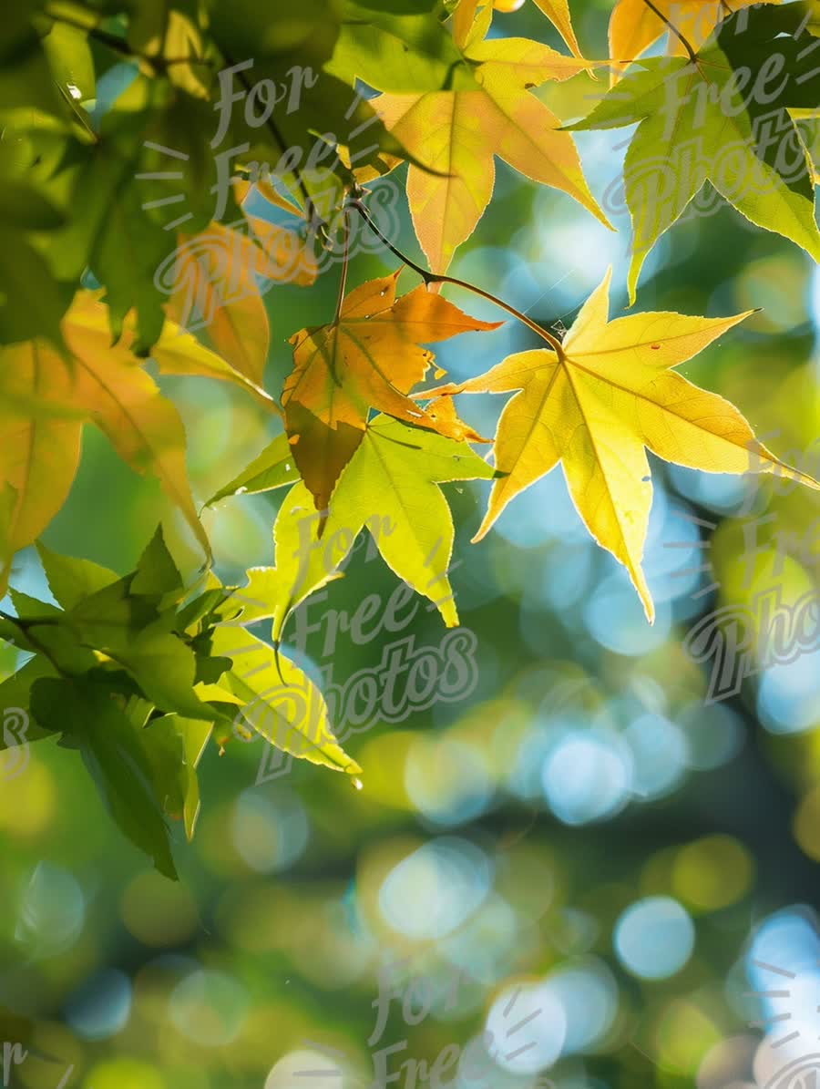 Vibrant Autumn Leaves with Soft Bokeh Background