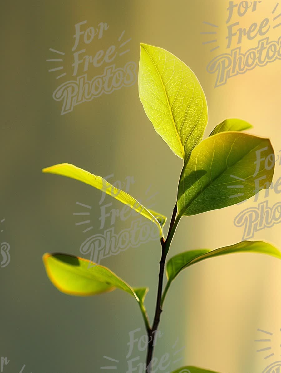 Fresh Green Leaves with Soft Light Background - Nature and Growth Concept