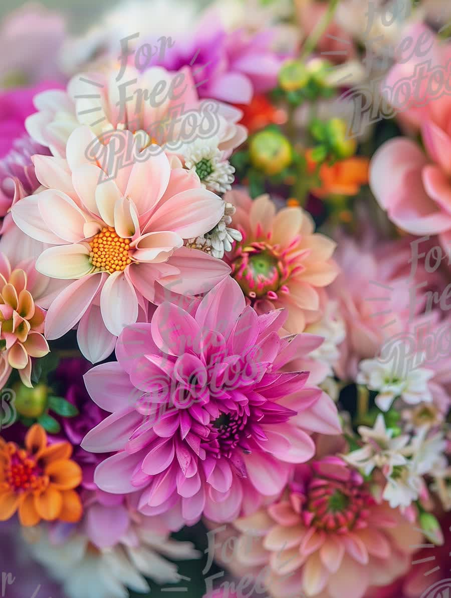 Vibrant Floral Bouquet: Colorful Blossoms for Spring and Summer Decor