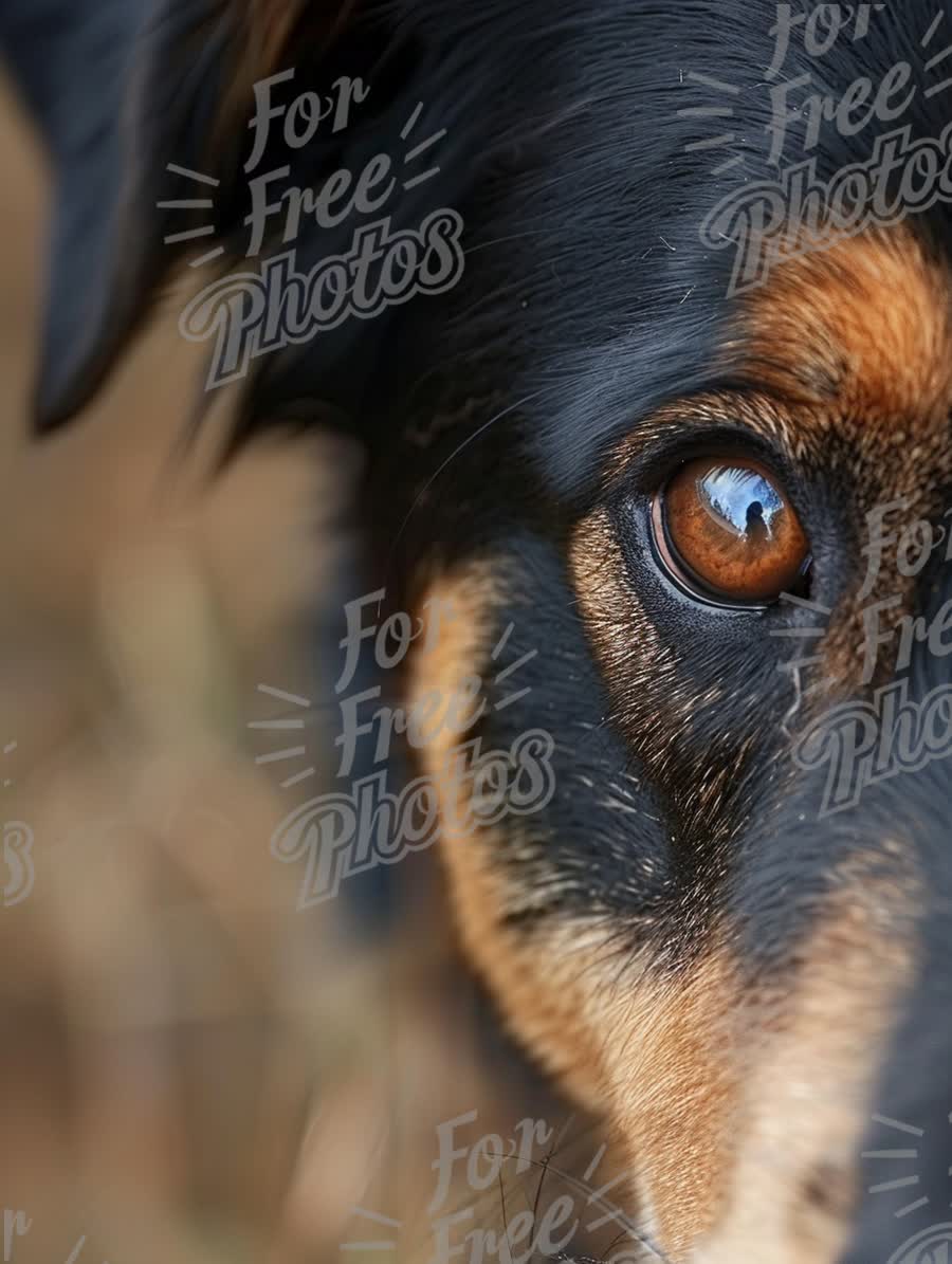 Close-Up of a Dog's Eye with Reflective Detail - Pet Photography