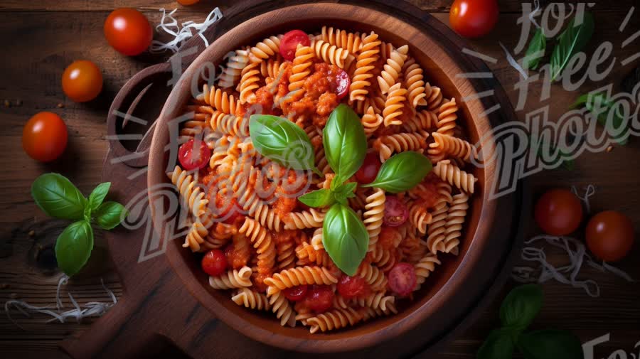 Delicious Homemade Pasta with Fresh Basil and Cherry Tomatoes