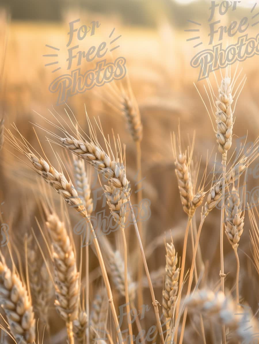 Golden Wheat Field at Sunset - Agricultural Landscape and Harvest Season