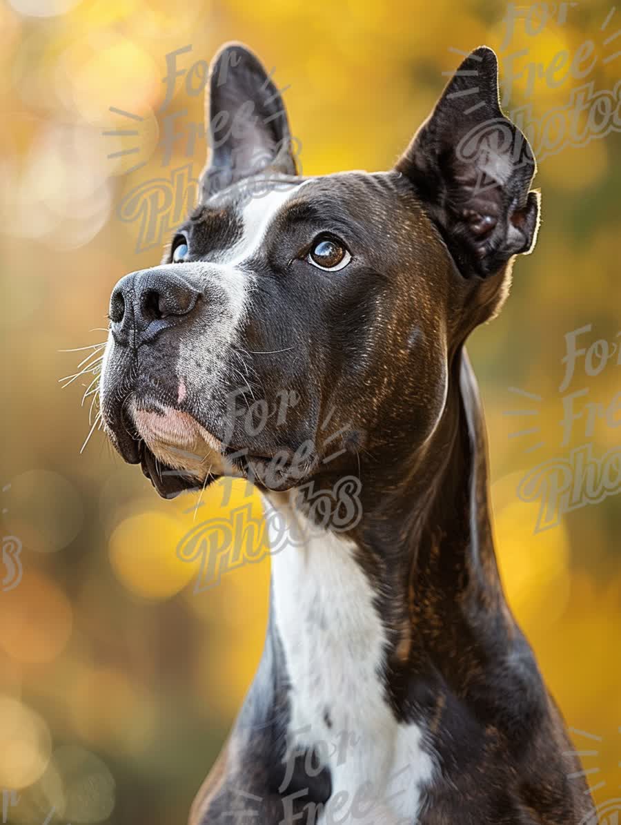 Majestic Dog Portrait with Autumn Bokeh Background