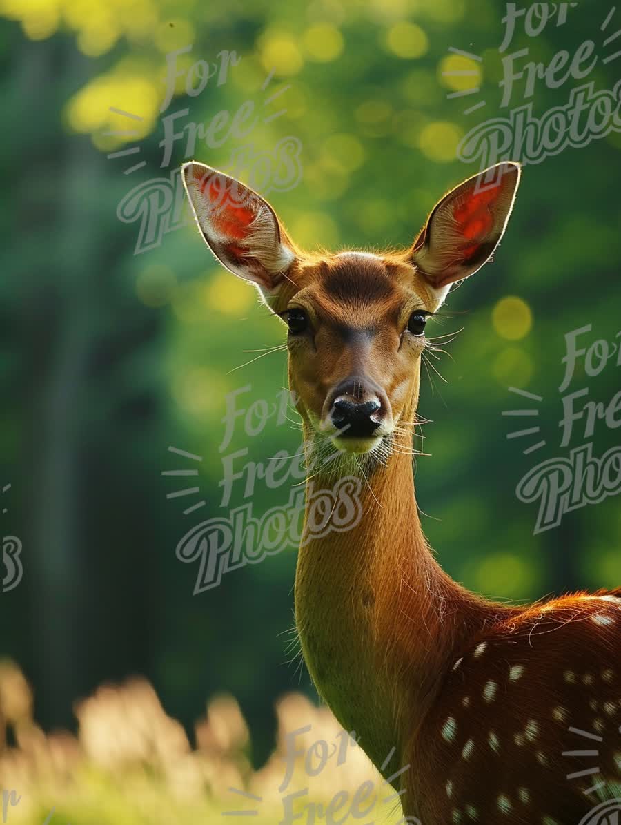 Graceful Deer in Lush Green Forest: Nature Wildlife Photography