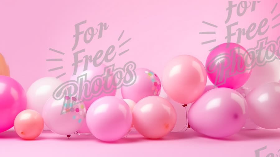 Colorful Party Balloons on Pink Background for Celebrations and Events