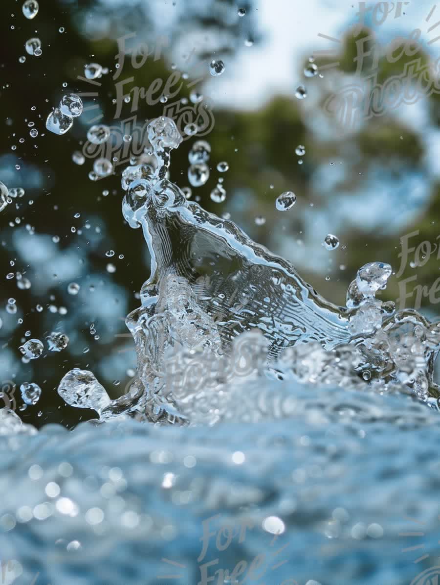 Dynamic Water Splash with Bokeh Background - Nature and Refreshment Concept