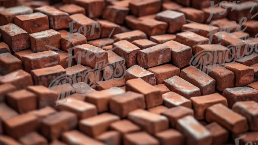 Close-Up of Rustic Red Bricks for Construction and Design Background