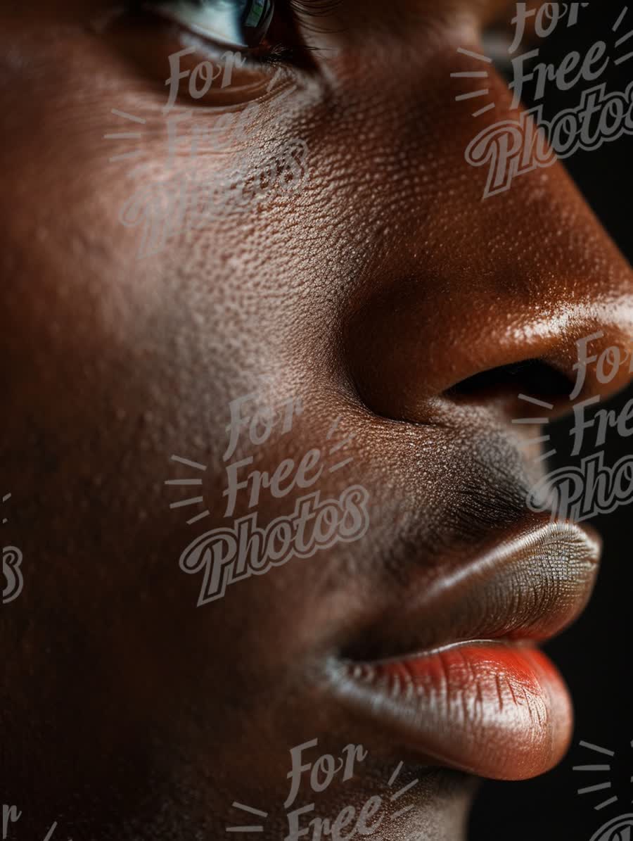 Close-Up of Diverse Male Portrait Highlighting Skin Texture and Features