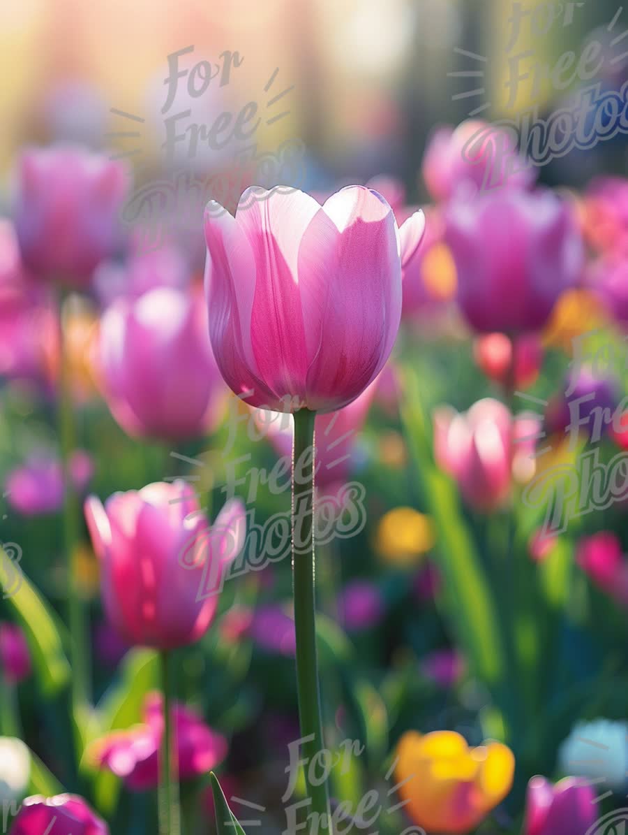 Vibrant Spring Tulip Field in Bloom - Colorful Floral Landscape