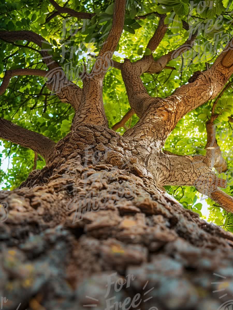 Majestic Tree Canopy from Below: Nature's Beauty and Serenity