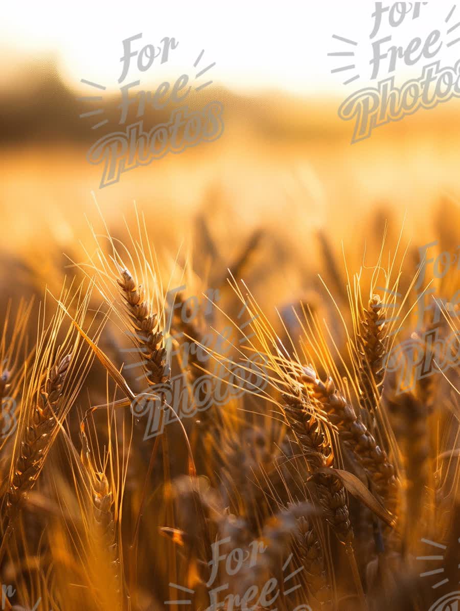 Golden Wheat Field at Sunrise - Nature's Harvest and Agriculture Beauty