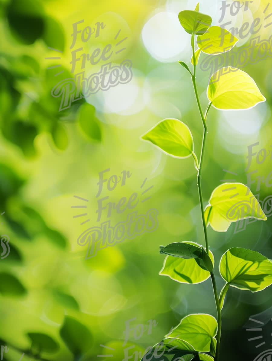 Fresh Green Leaves with Soft Bokeh Background - Nature and Growth Concept